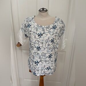 Via Vitale Floral Cotton Top - Made in Italy